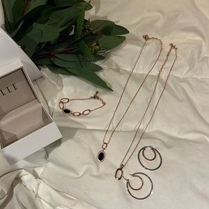 Rose gold jewelry bundle by ELLE jewelry.